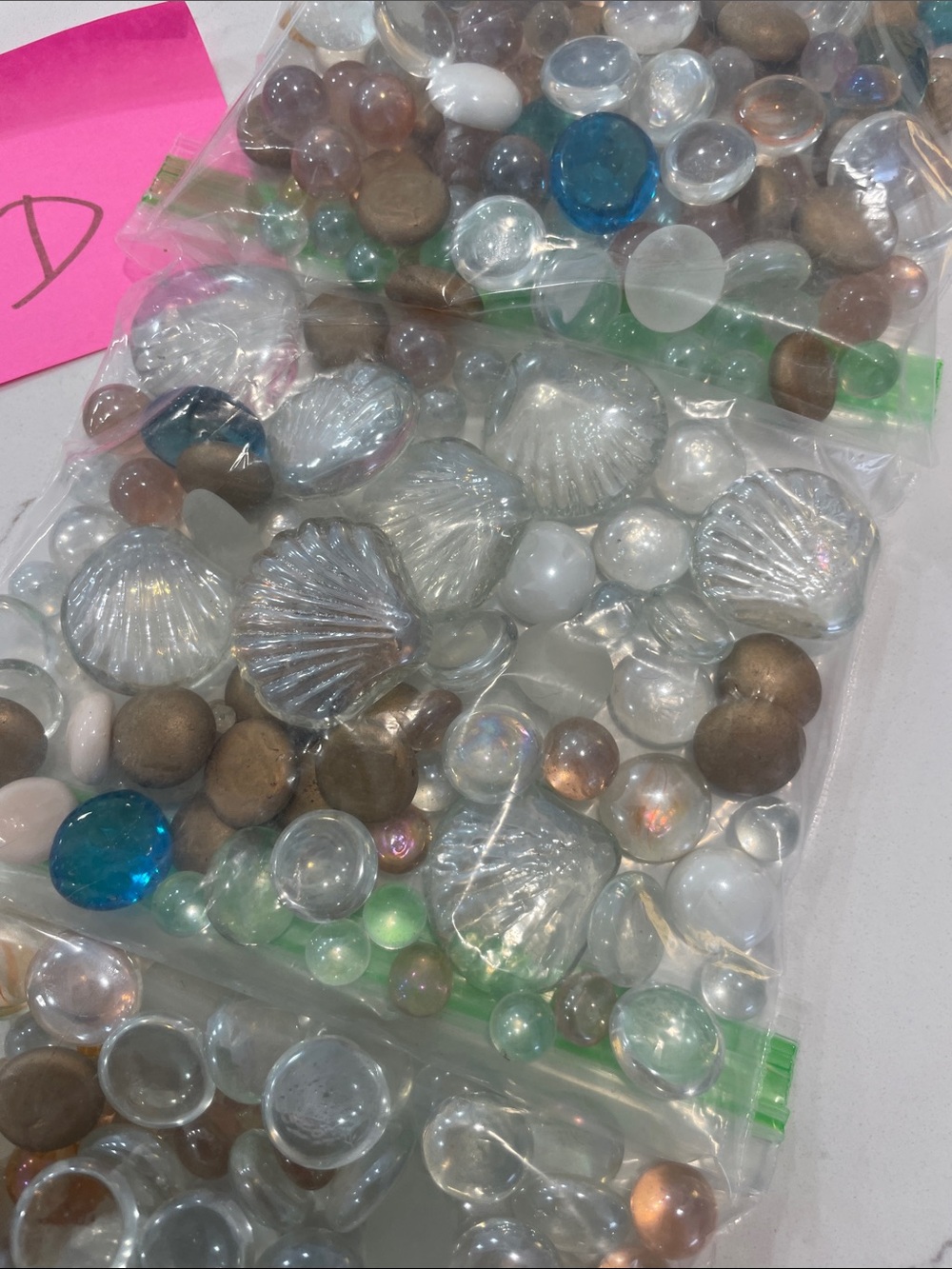 Source Unknown Mixed Glass and Stone Accent Beads - Clear, Brown, Blue, White - Picture 3 of 4